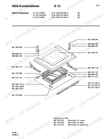 Взрыв-схема плиты (духовки) Aeg 5110E-W - Схема узла Section2